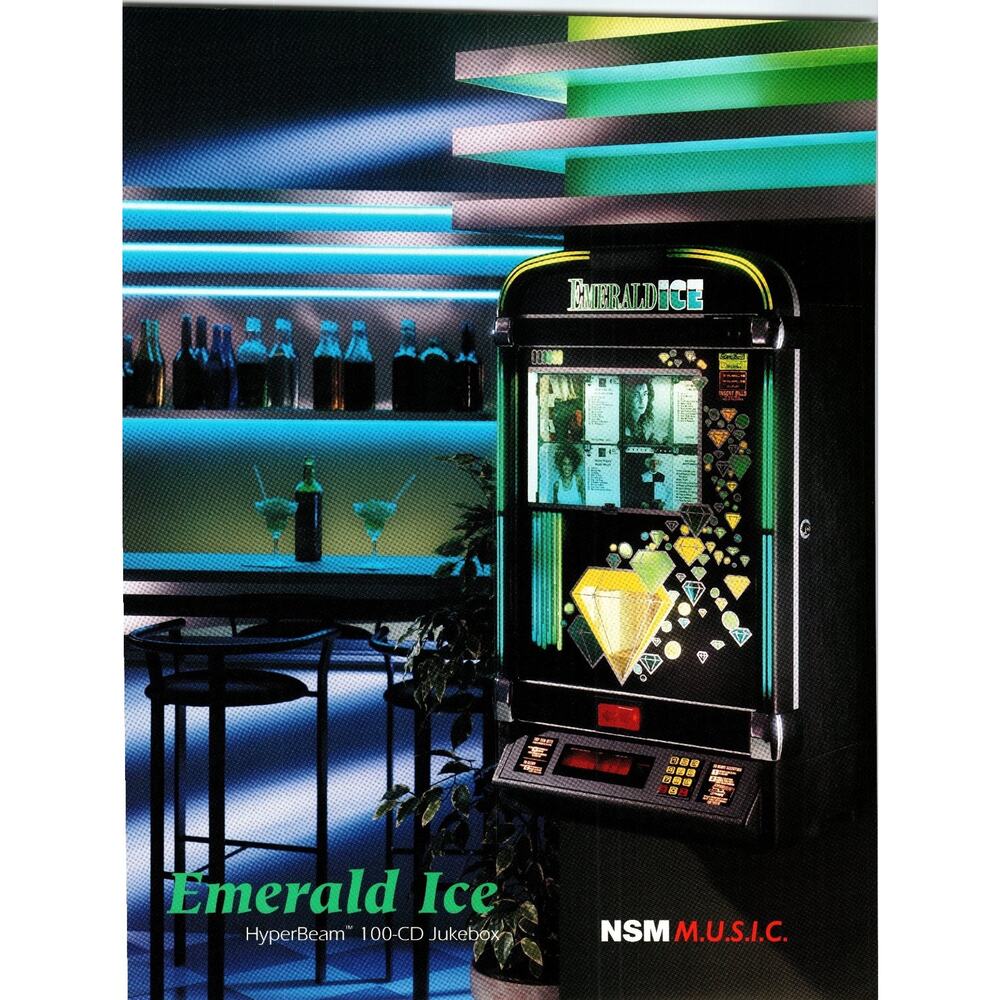 1995 NSM Emerald Ice HyperBeam 100-CD Jukebox Brochure Vintage Flyer